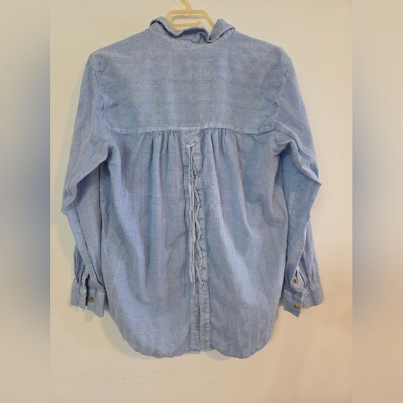 Anthropologie Pilcro cotton laced back button down shirt Sz M - Picture 3 of 14